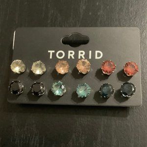 NWT - 6 Color Rhinestone Stud Earrings Set
